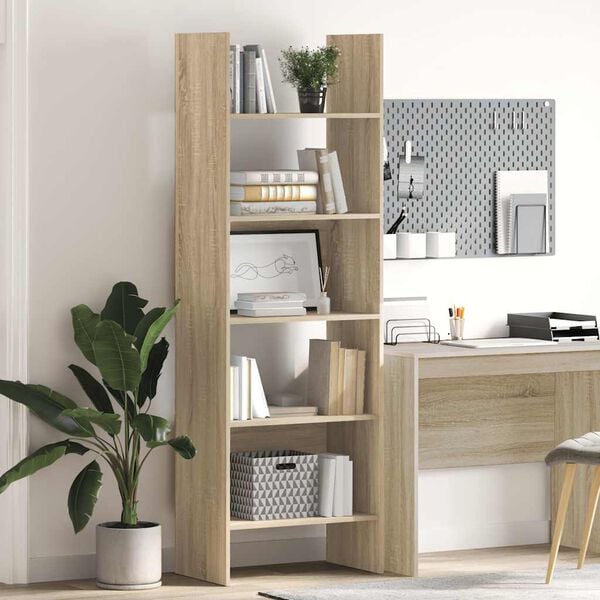 vidaXL Βιβλιοθήκη Χρώμα Sonoma Δρυς 60 x 35 x 180 εκ. από Επεξ. Ξύλο