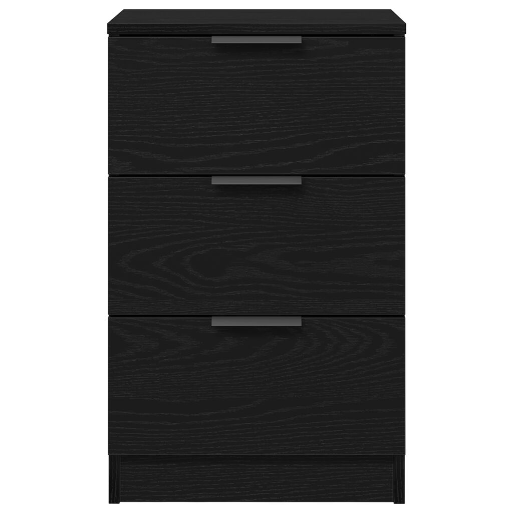 vidaXL Κομοδίνο 2 pcs Μαύρη δρυς 40 x 65 x 65 εκ. Επεξεργασμένο ξύλο