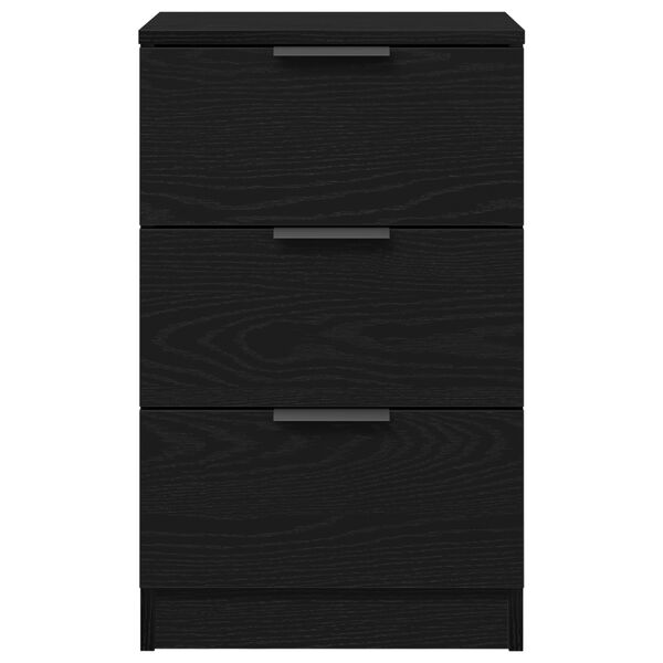 vidaXL Κομοδίνο 2 pcs Μαύρη δρυς 40 x 65 x 65 εκ. Επεξεργασμένο ξύλο