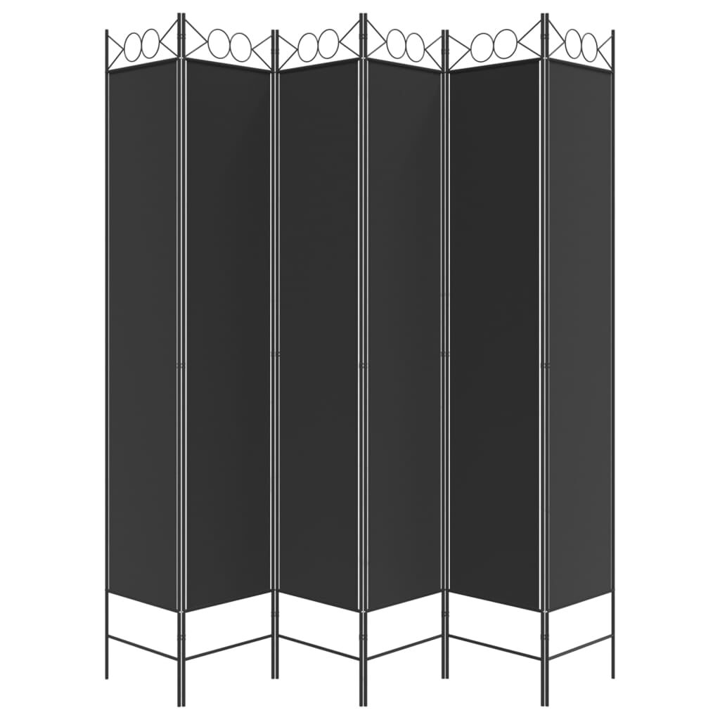 vidaXL Διαχωριστικό Δωματίου με 6 Πάνελ Μαύρο 240x220 εκ. από Ύφασμα