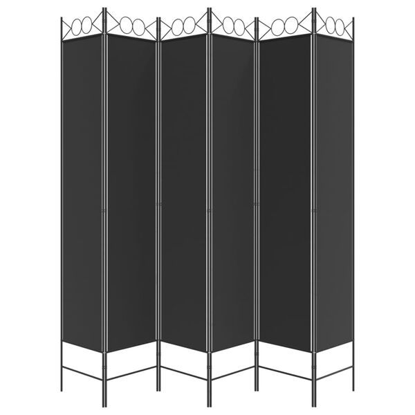 vidaXL Διαχωριστικό Δωματίου με 6 Πάνελ Μαύρο 240x220 εκ. από Ύφασμα