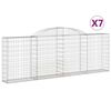 vidaXL Συρματοκιβώτια Τοξωτά 7 τεμ. 300x30x100/120 εκ. Γαλβαν. Ατσάλι