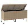 vidaXL Κουτί Αποθήκευσης Κήπου με Ρόδες 160x55x75 εκ. Συνθετικό Ρατάν