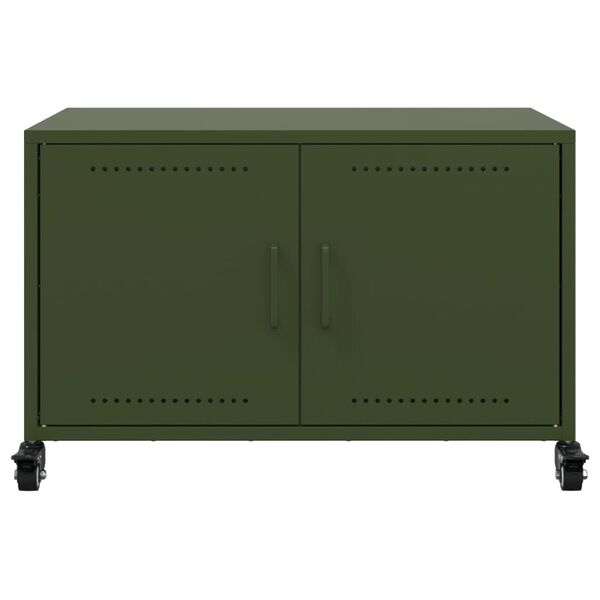 vidaXL Έπιπλο Τηλεόρασης Πράσινο Λαδί 68x39x43,5 εκ. από Ατσάλι