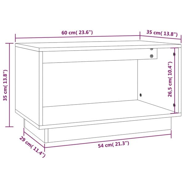 vidaXL Έπιπλο Τηλεόρασης 60 x 35 x 35 εκ. από Μασίφ Ξύλο Πεύκου