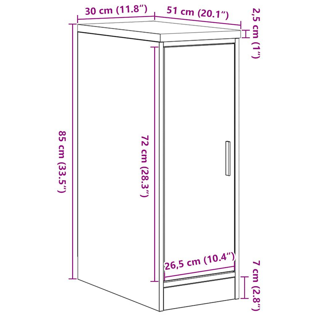 vidaXL ντουλάπι αποθήκευσης γκαράζ Λευκό 30x51x85 εκ μασίφ ξύλο πεύκο
