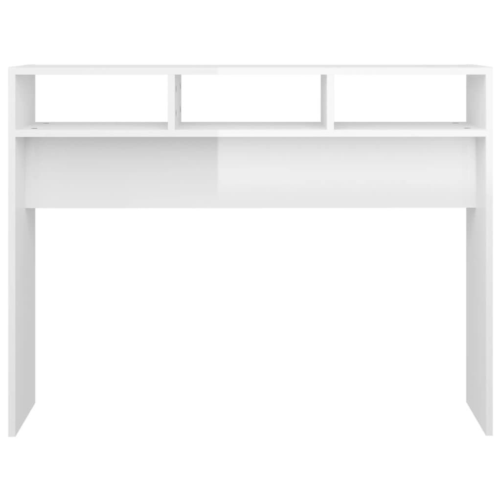 vidaXL Τραπεζάκι Κονσόλα Γυαλιστερό Λευκό 105 x 30 x 80 εκ Επεξ. Ξύλο