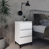 vidaXL Κομοδίνα 2 τεμ. Λευκά 40 x 35 x 69 εκ. με Μεταλλικά Πόδια