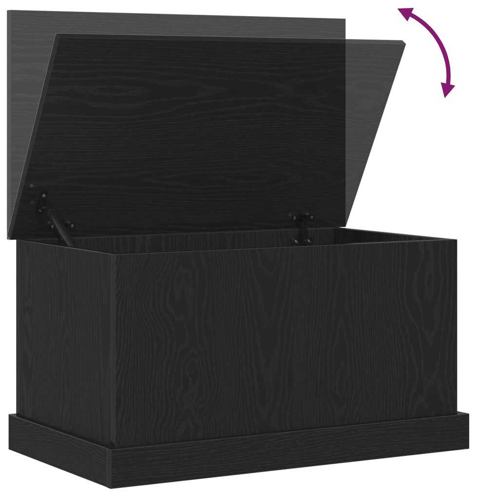 vidaXL Κουτί Αποθήκευσης Μαύρο Δρυς 70x40x38 εκ. Κατασκευασμένο Ξύλο