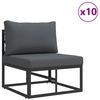 vidaXL Σετ Καναπέ Κήπου με μαξιλάρι 13 pcs Μαύρο Αλουμίνιο