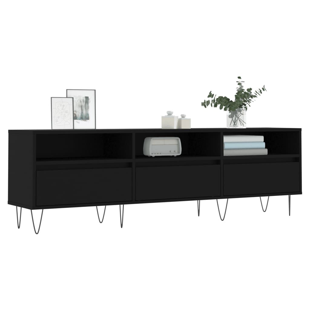 vidaXL Έπιπλο Τηλεόρασης Μαύρο 150x30x44,5 εκ. Επεξεργασμένο Ξύλο