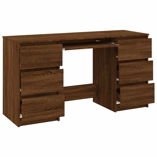 vidaXL Γραφείο Καφέ Δρυς 140 x 50 x 77 εκ. από Επεξεργασμένο Ξύλο
