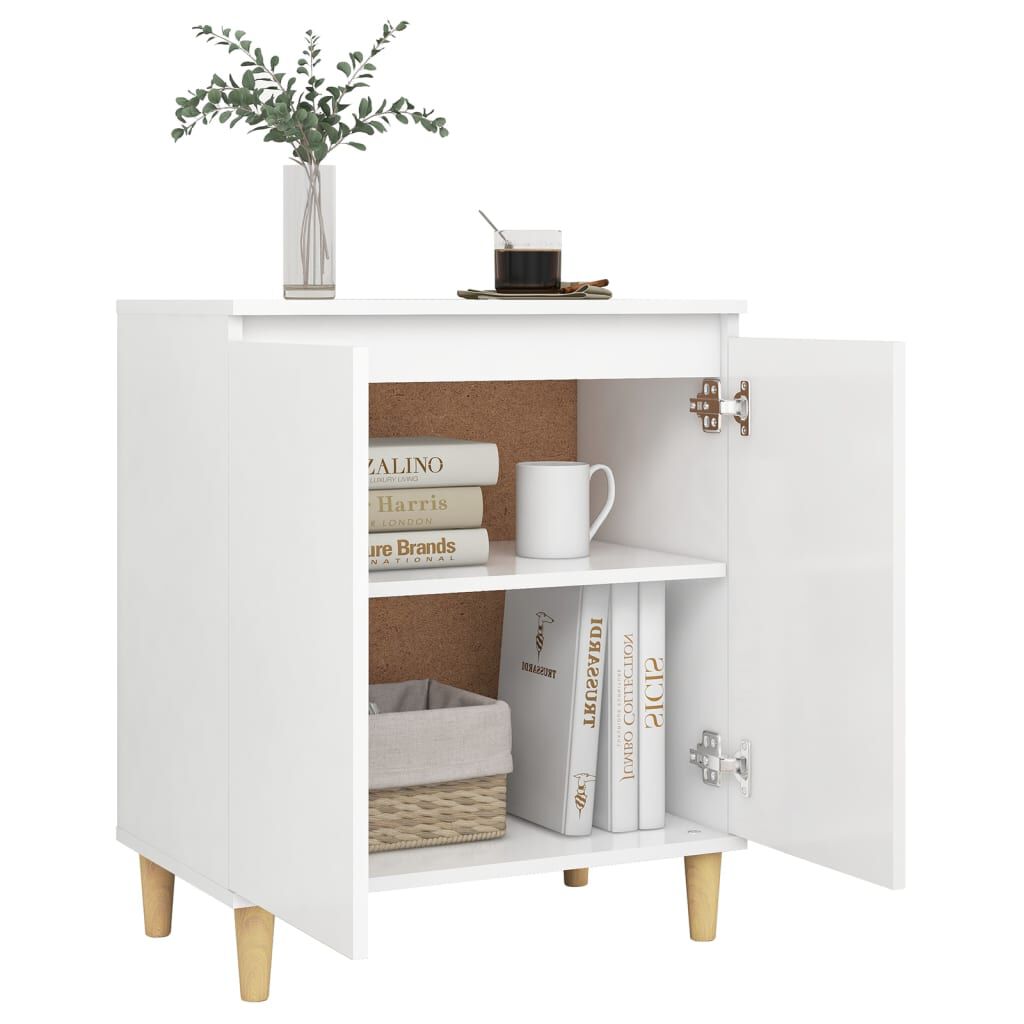 vidaXL Μπουφές Λευκός 60 x 35 x 70 εκ. από Επεξ. Ξύλο με Ξύλινα Πόδια