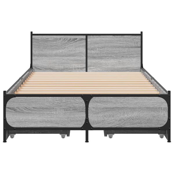 vidaXL Πλαίσιο Κρεβατιού με Συρτάρια Γκρι Sonoma 75x190 εκ. Επεξ. Ξύλο