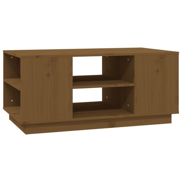 vidaXL Τραπεζάκι Σαλονιού Καφέ Μελί 90x49x40,5 εκ. Μασίφ Ξύλο Πεύκου