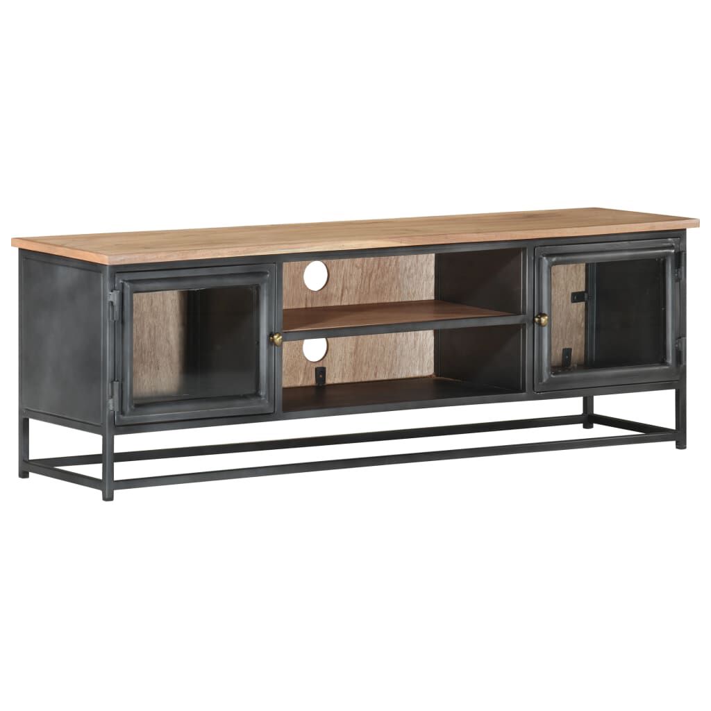 vidaXL Έπιπλο Τηλεόρασης Γκρι 120x30x40εκ. Μασίφ Ξύλο Ακακίας & Ατσάλι