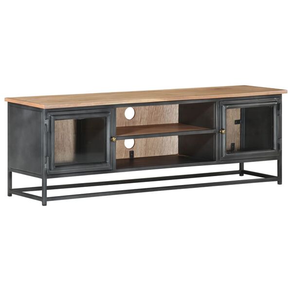 vidaXL Έπιπλο Τηλεόρασης Γκρι 120x30x40εκ. Μασίφ Ξύλο Ακακίας & Ατσάλι