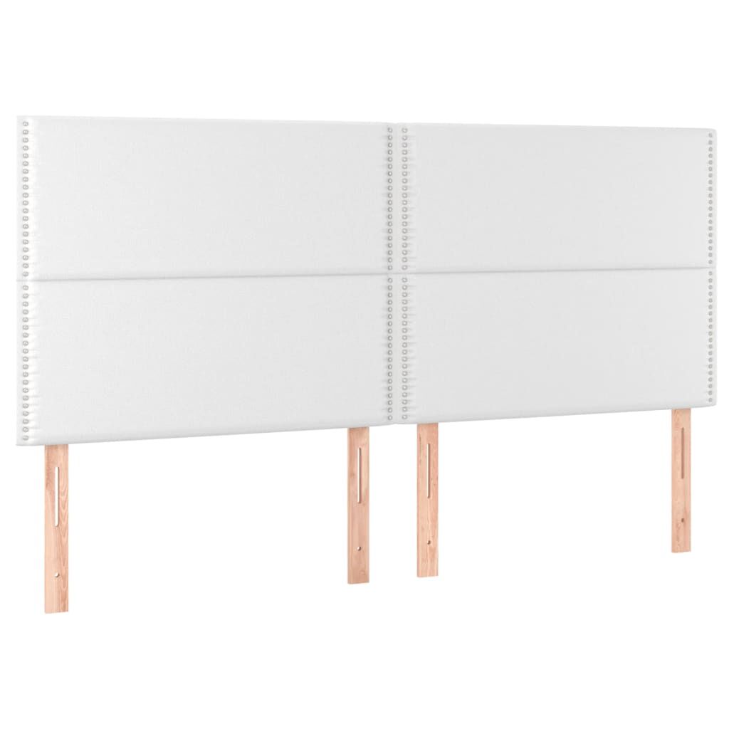 vidaXL Κρεβάτι Boxspring με Στρώμα Λευκό 200x200 εκ. Συνθετικό Δέρμα