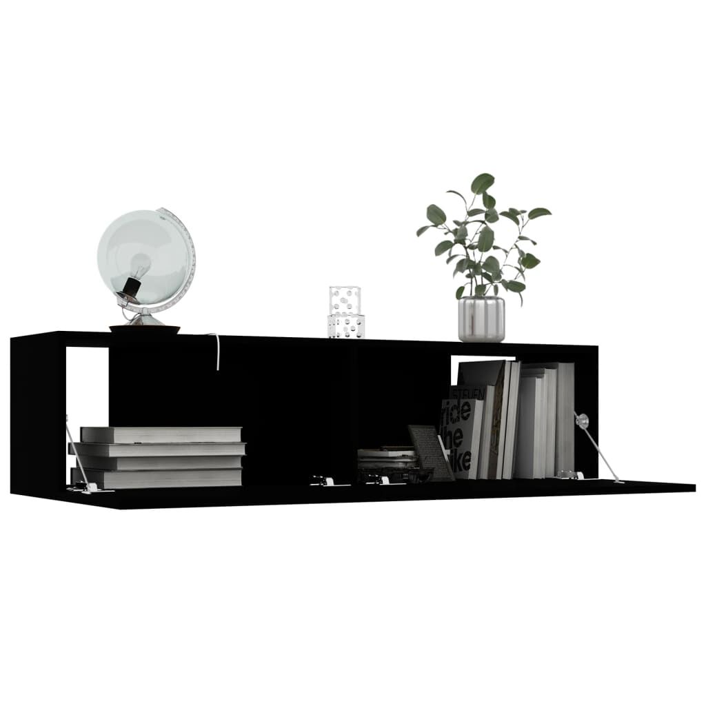 vidaXL Έπιπλο Τηλεόρασης Μαύρο 120 x 30 x 30 εκ. από Επεξ. Ξύλο