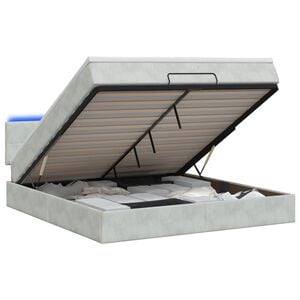 vidaXL &Kappa;&rho;&epsilon;&beta;ά&tau;&iota; Ottoman &mu;&epsilon; &Sigma;&tau;&rho;ώ&mu;&alpha; &kappa;&alpha;&iota; LED &Alpha;&nu;&omicron;&iota;&chi;&tau;ό &gamma;&kappa;&rho;&iota; 140 x 190 cm