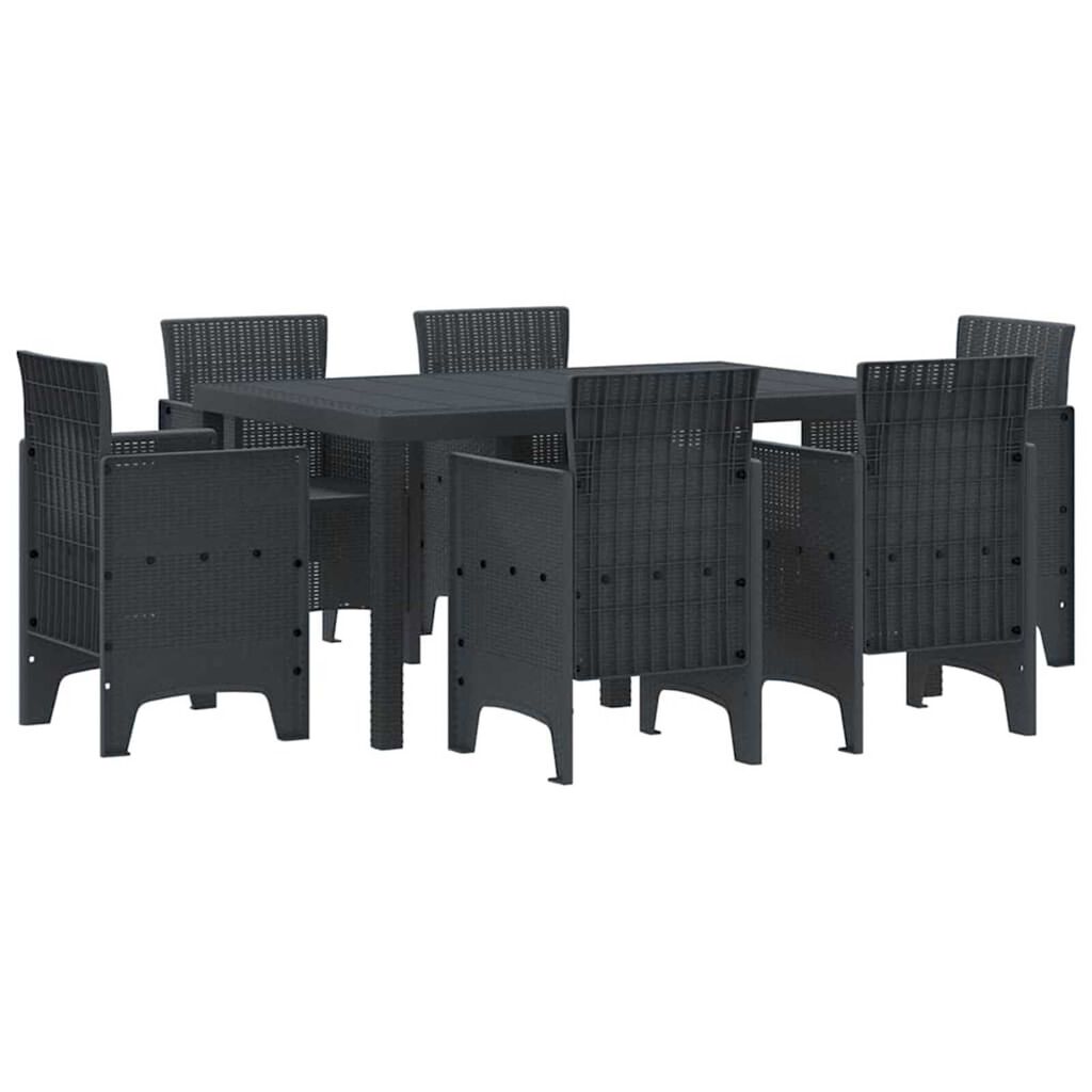 vidaXL Σέτ φαγητού για κήπο 5 pcs Λευκό Rattan Polt