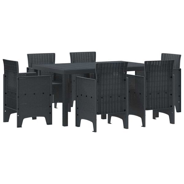 vidaXL Σέτ φαγητού για κήπο 5 pcs Λευκό Rattan Polt