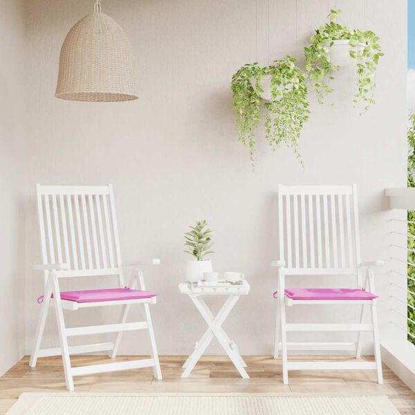 vidaXL Μαξιλάρια Καρέκλας Κήπου 2 τεμ. Ροζ 50x50x4 εκ. Υφασμάτινα