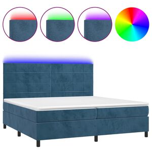 vidaXL &Kappa;&rho;&epsilon;&beta;ά&tau;&iota; Boxspring &mu;&epsilon; &Sigma;&tau;&rho;ώ&mu;&alpha; & LED &Sigma;&kappa;. &Mu;&pi;&lambda;&epsilon; 200x200&epsilon;&kappa;. &Beta;&epsilon;&lambda;&omicron;ύ&delta;&iota;&nu;&omicron;