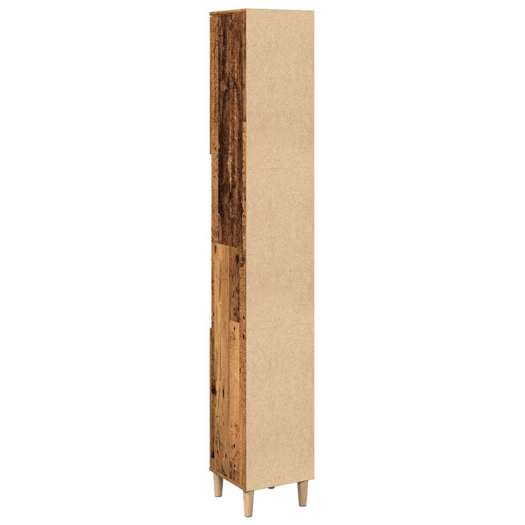 vidaXL Ντουλάπι μπάνιου Παλιό ξύλο 30x30x190 cm Κατασκευασμένο ξύλο
