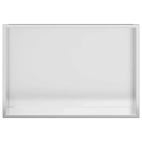 vidaXL Νίτσα Μπάνιου Ασημί 45 x 30 x 9.5 εκ. Ανοξείδωτο ατσάλι