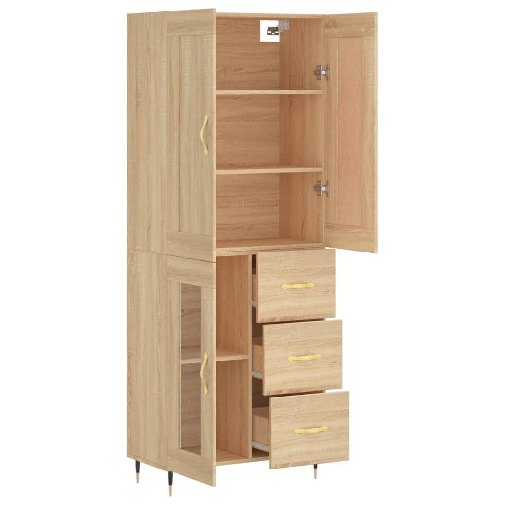 vidaXL Ντουλάπι Sonoma δρυς 69,5 x 34 x 180 εκ. από Επεξεργασμένο Ξύλο