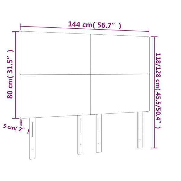 vidaXL Κεφαλάρια Κρεβατιού 4 τεμ. Αν. Γκρι 72x5x78/88 εκ. Βελούδινα