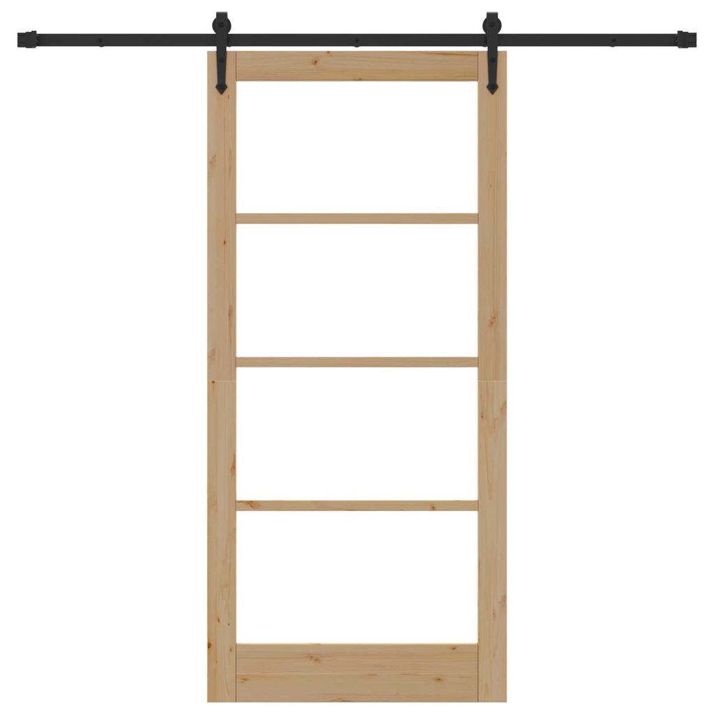 vidaXL Συρόμενη Πόρτα ORKDAL Καφέ 93 x 202 cm Ξύλο και μέταλλο
