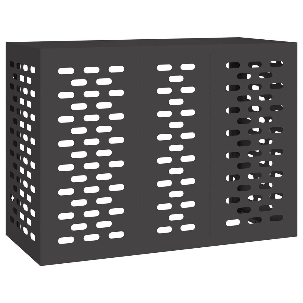 vidaXL Κάλυμμα Κλιματιστικού Μαύρο 110x50x80 εκ Ατσάλι
