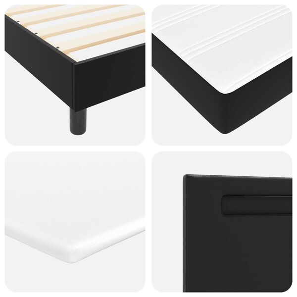 vidaXL Κρεβάτι Box Spring με Στρώμα σε Μαύρο, Σούπερ Κινγκ Μέγεθος, Τεχνητό Δέρμα