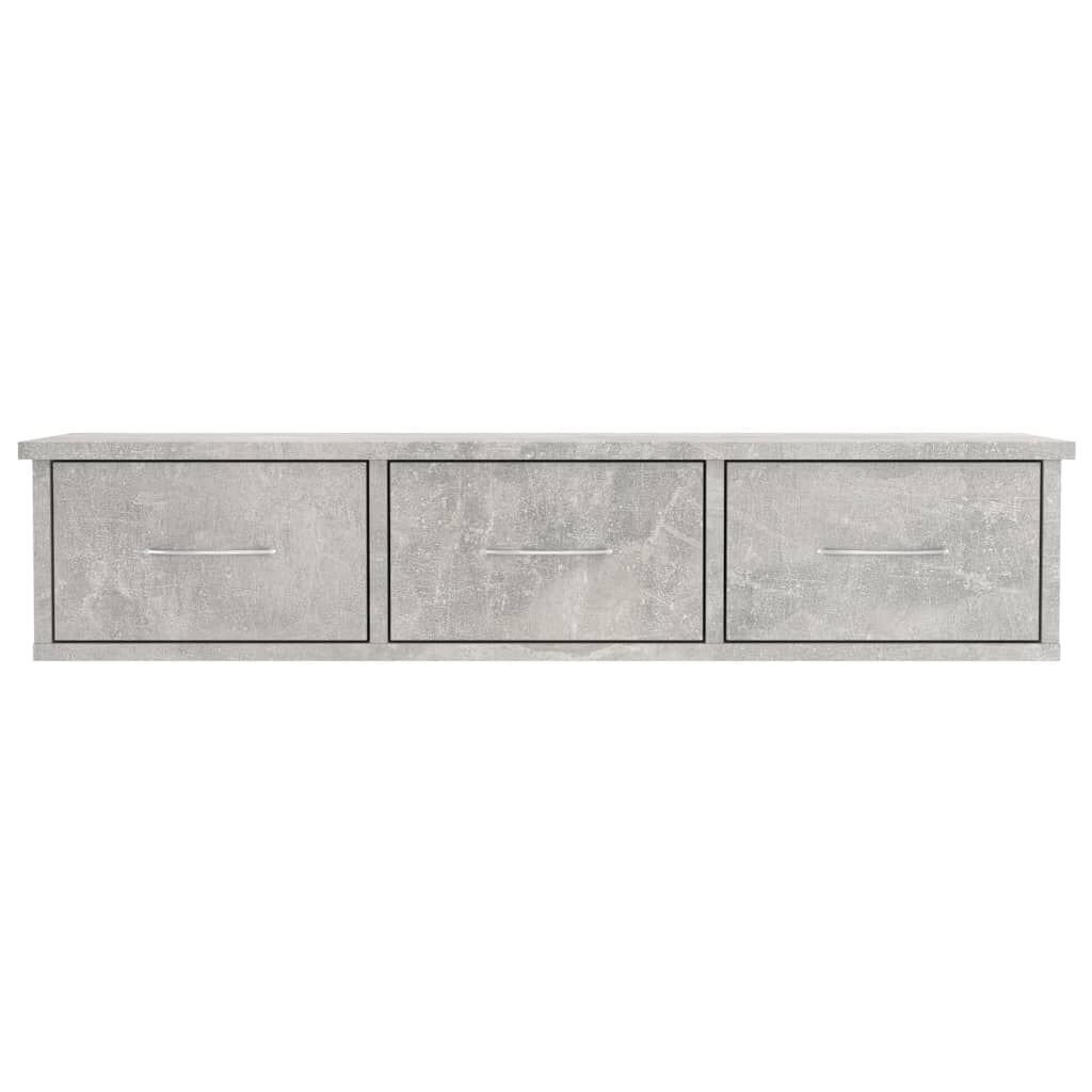 vidaXL Ράφι Τοίχου με Συρτάρια Γκρι Σκυροδ. 88x26x18,5 εκ. Επεξ. Ξύλο