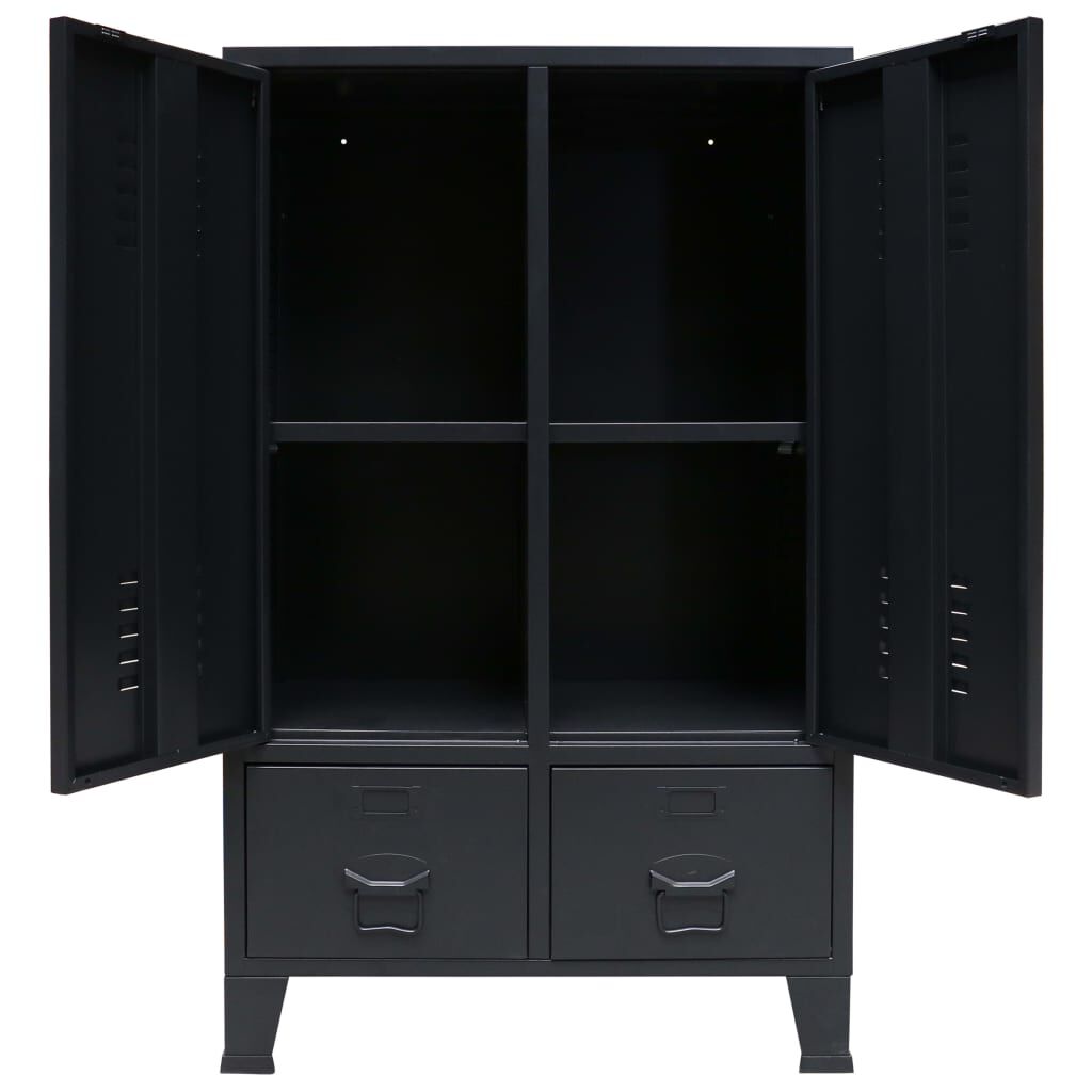 vidaXL Ντουλάπι με Βιομηχανικό Στιλ Μαύρο 67 x 35 x 107 εκ. Μεταλλικό