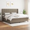 vidaXL &Kappa;&rho;&epsilon;&beta;ά&tau;&iota; Boxspring &mu;&epsilon; &Sigma;&tau;&rho;ώ&mu;&alpha; Taupe 200x200 &epsilon;&kappa;. &Upsilon;&phi;&alpha;&sigma;&mu;ά&tau;&iota;&nu;&omicron;