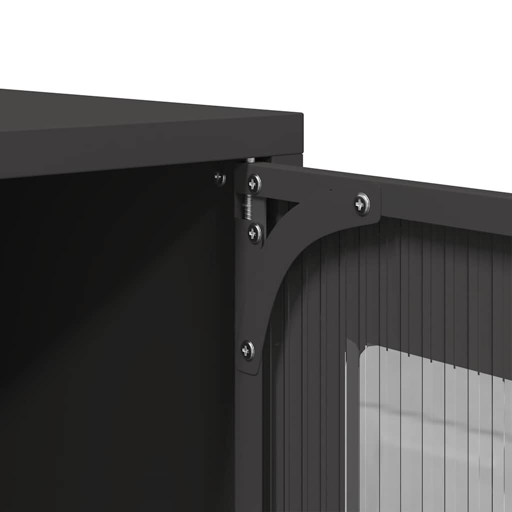 vidaXL Έπιπλο Τηλεόρασης Μαύρο 68,5x39x60,5 εκ. Ατσάλινο
