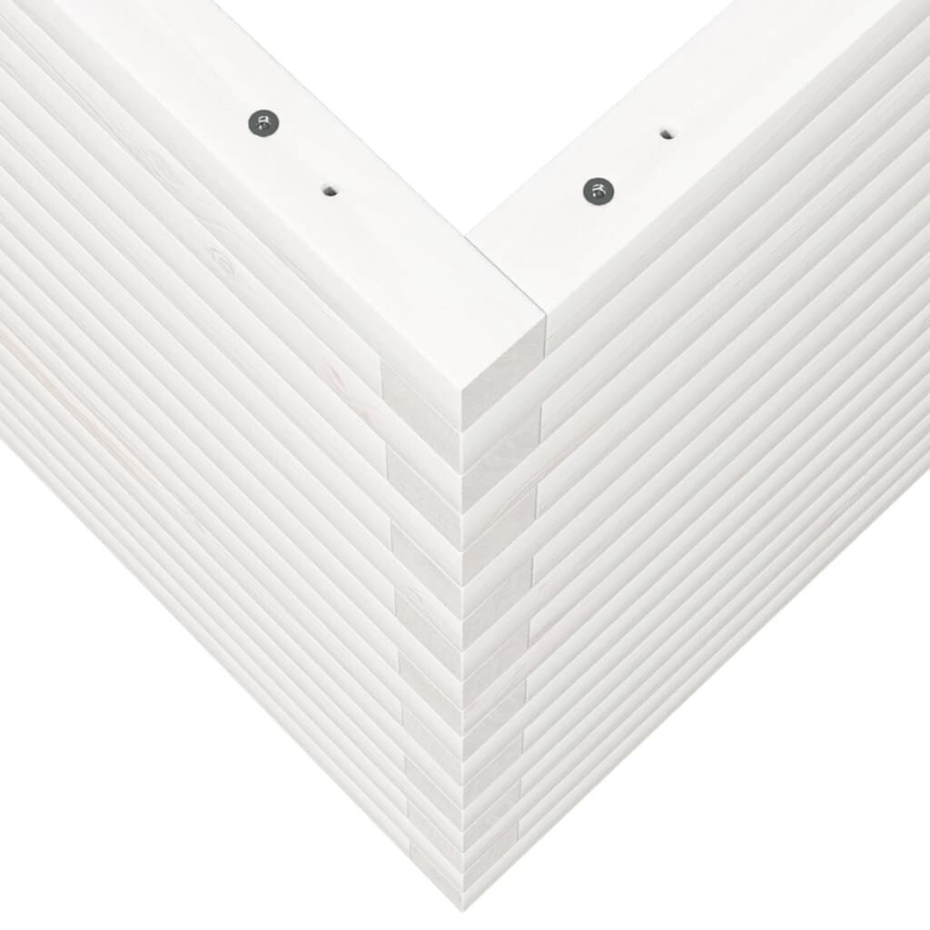 vidaXL Ζαρντινιέρα Λευκή 80x80x68,5 εκ. από Μασίφ Ξύλο Πεύκου