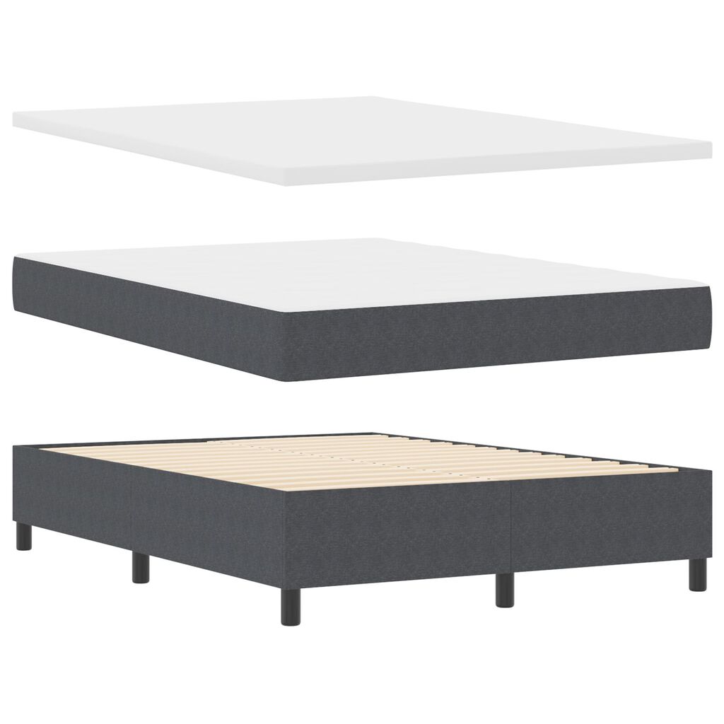 vidaXL Κρεβάτι Box Spring με Στρώμα Γκρι 160x200 εκ Κοτλέ Ύφασμα