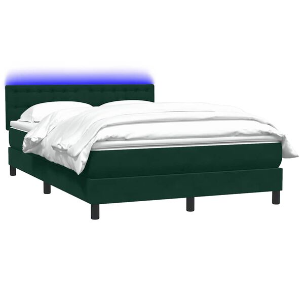vidaXL &Kappa;&rho;&epsilon;&beta;ά&tau;&iota; Boxspring &mu;&epsilon; &Sigma;&tau;&rho;ώ&mu;&alpha; & LED &Sigma;&kappa;&omicron;ύ&rho;&omicron; &Pi;&rho;ά&sigma;&iota;&nu;&omicron; 160x210&epsilon;&kappa;. &Beta;&epsilon;&lambda;&omicron;ύ&delta;&iota;&nu;&omicron;