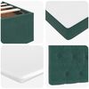 vidaXL Οθωμανικό κρεβάτι με στρώματα&LEDs Dark Green 180x200cm Velvet