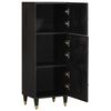 vidaXL Highboard με ράφι Μαύρο 40 x 33 x 110 εκ Στερεό ξύλο μάνγκο