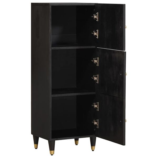 vidaXL Highboard με ράφι Μαύρο 40 x 33 x 110 εκ Στερεό ξύλο μάνγκο