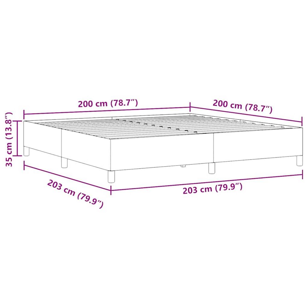 vidaXL Σκελετός Κρεβατιού Γκρι Πράσινο 200 x 200 cm Βελούδο