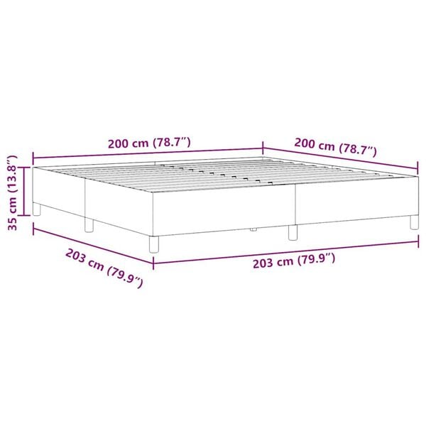 vidaXL Σκελετός Κρεβατιού Γκρι Πράσινο 200 x 200 cm Βελούδο
