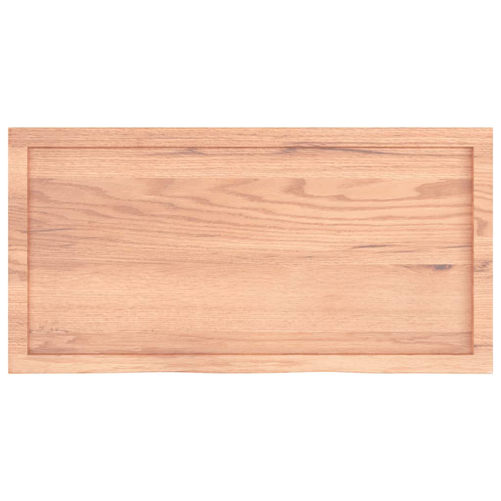 vidaXL Επιφ Τραπεζιού Αν Καφέ 100x50x(2-6)εκ. Επεξ. Μασίφ Ξύλο Δρυός