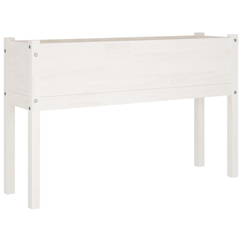 vidaXL Ζαρντινιέρα Λευκή 110 x 31 x 70 εκ. από Μασίφ Ξύλο Πεύκου