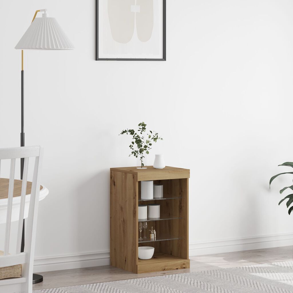 vidaXL Μπουφές με LED Φωτισμό Artisan Oak 41x37x67 εκ.